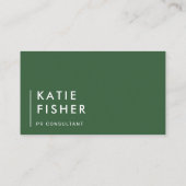 Moderne minimalist: Hunter Groen & Wit Visitekaartje (Achterkant)