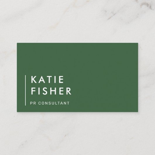 Moderne minimalist: Hunter Groen & Wit Visitekaartje (Achterkant)