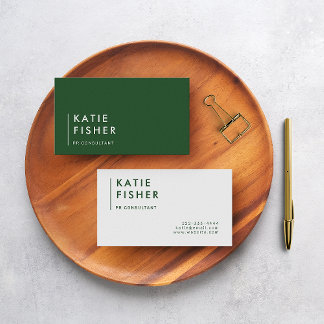 Moderne minimalist: Hunter Groen & Wit Visitekaartje