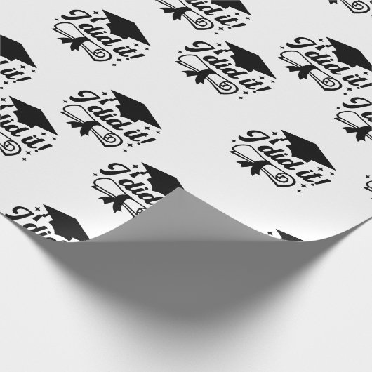 Moderne Minimalist Ik heb het gedaan Afstuderen Cadeaupapier (Hoek)
