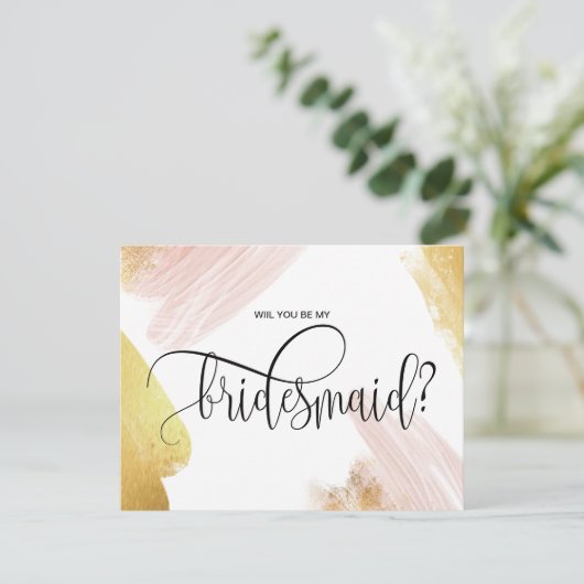 Moderne minimalist, jij bent mijn bruidsmeisje kaart (Staand voorkant)