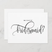 Moderne minimalist, jij bent mijn bruidsmeisje kaart (Voorkant / Achterkant)