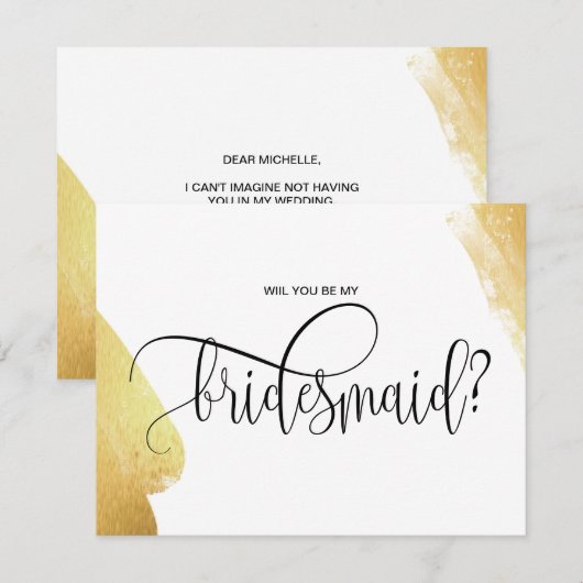 Moderne minimalist, jij bent mijn bruidsmeisje kaart (Voorkant / Achterkant)