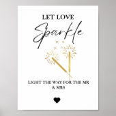 Moderne minimalist laat liefde gloeien bruiloft te poster (Voorkant)