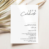 Moderne minimalist Laten we de uitnodiging vieren