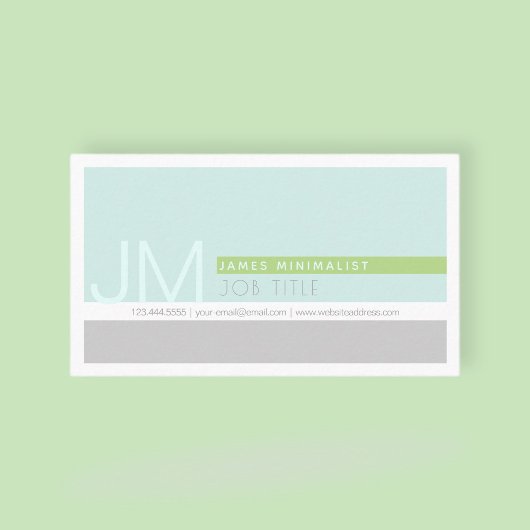 Moderne minimalist | Lichtblauw groen grijs Visitekaartje