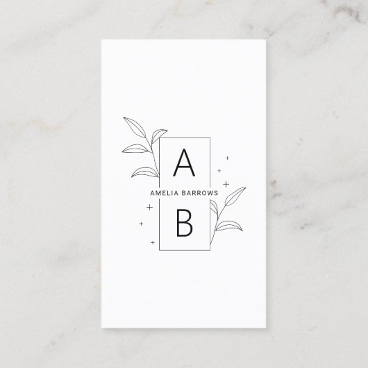 Moderne minimalist met Botanische Touch QR-code Visitekaartje (Achterkant)