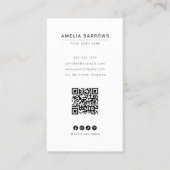 Moderne minimalist met Botanische Touch QR-code Visitekaartje (Voorkant)