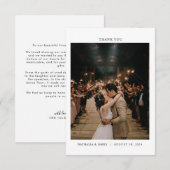 Moderne minimalist met foto-bruiloft bedankkaart (Voorkant / Achterkant)