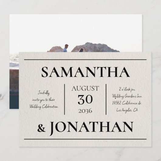 Moderne Minimalist met Foto Elegante Typografie (Voorkant / Achterkant)