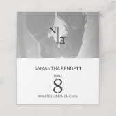 Moderne minimalist met foto en monogram terug plaatskaartje (Buitenkant ongevouwen)