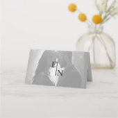 Moderne minimalist met foto en monogram terug plaatskaartje (Achterkant)