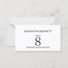 Moderne minimalist met foto en monogram terug plaatskaartje