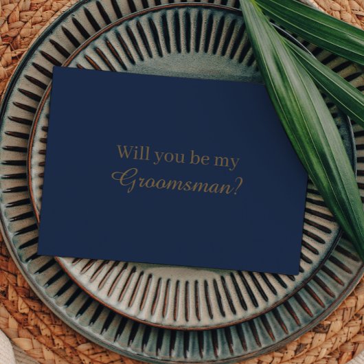 Moderne Minimalist | Navy Goud Bruidsjonker Voorst Kaart
