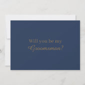 Moderne Minimalist | Navy Goud Bruidsjonker Voorst Kaart (Voorkant)
