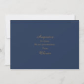 Moderne Minimalist | Navy Goud Bruidsjonker Voorst Kaart (Achterkant)
