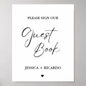 Moderne minimalist onderteken ons gastenboek teken poster (Voorkant)
