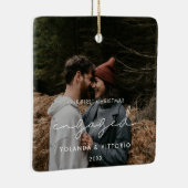 Moderne minimalist Onze eerste kerst betrokken Keramisch Ornament (Rechts)