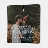 Moderne minimalist Onze eerste kerst betrokken Keramisch Ornament (Links)