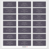 Moderne Minimalist | Paarse Gastadreslabels Sticker (Vel)