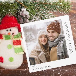 Moderne Minimalist  | Prettig Kerstfeest met Foto Feestdagenkaart