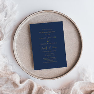 Moderne Minimalist Proefavondmaal Navy Goud Kaart