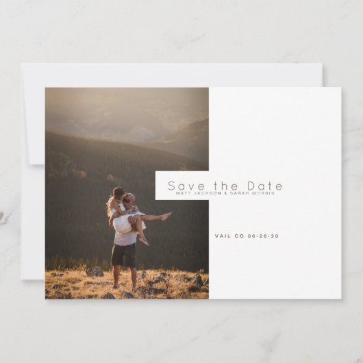 Moderne minimalist | Rustic Save the Date Foto Feestdagenkaart (Voorkant)