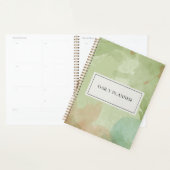 Moderne Minimalist & Saliegroen Aquarel  Planner (Display)