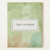 Moderne Minimalist & Saliegroen Aquarel  Planner (Achterkant)