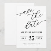 Moderne Minimalist Save The Date (Voorkant / Achterkant)