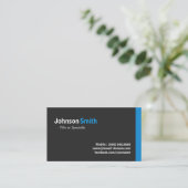 Moderne minimalist - Schone zwart en blauw Visitekaartje (Staand voorkant)