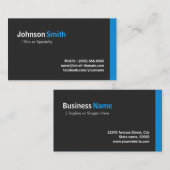 Moderne minimalist - Schone zwart en blauw Visitekaartje (Voorkant / Achterkant)