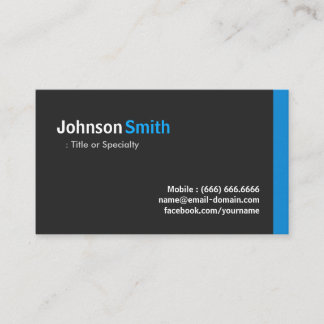 Moderne minimalist - Schone zwart en blauw Visitekaartje