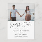 Moderne minimalist Sla de datumfoto op Briefkaart (Voorkant)