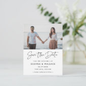 Moderne minimalist Sla de datumfoto op Briefkaart (Staand voorkant)