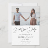 Moderne minimalist Sla de datumfoto op Save The Date (Voorkant)