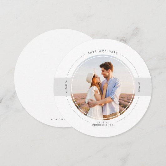 Moderne minimalist sparen de Datum Foto Save The Date (Voorkant / Achterkant)