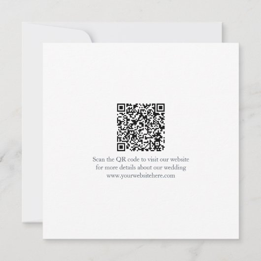 Moderne minimalist sparen de Datum QR Code Weddens Kaart (Achterkant)