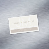 Moderne minimalist | Taupe Earth-tones Magnetisch Visitekaartje (Voorbeeld)