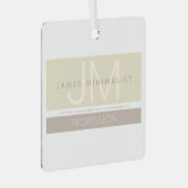 Moderne minimalist | Taupe Earth-tones Metalen Ornament (Voorkant Rechts)