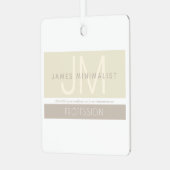 Moderne minimalist | Taupe Earth-tones Metalen Ornament (Voorkant links)