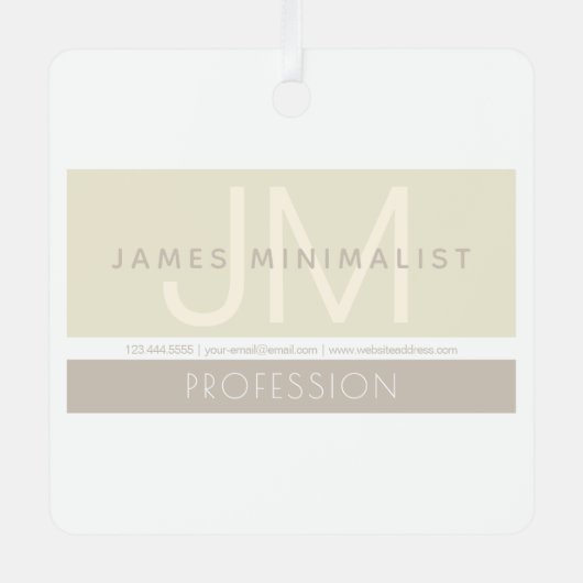 Moderne minimalist | Taupe Earth-tones Metalen Ornament (Voorkant)