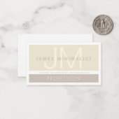 Moderne minimalist | Taupe Earth-tones Notitiekaartje (Voorkant / Achterkant in situ)