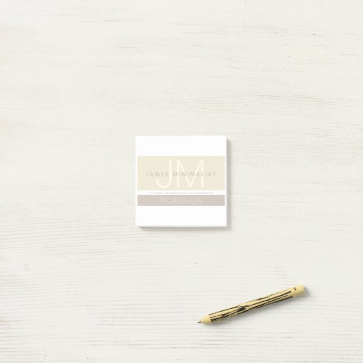 Moderne minimalist | Taupe Earth-tones Post-it® Notes (Op bureau)