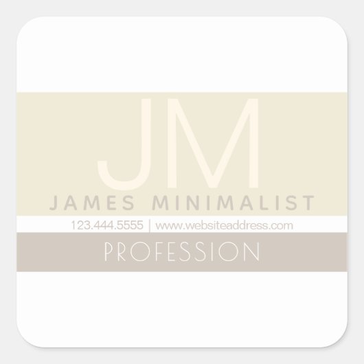 Moderne minimalist | Taupe Earth-tones Vierkante Sticker (Voorkant)