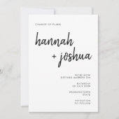 Moderne Minimalist | Trouw Uitstel Verandering Aankondiging (Voorkant)