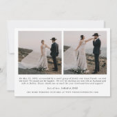 Moderne minimalist trouwde gewoon 3 foto's met een aankondiging (Achterkant)