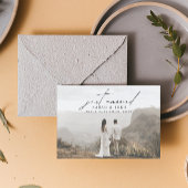 Moderne minimalist trouwde gewoon 3 foto's met een aankondiging