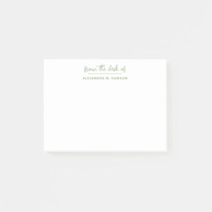 Moderne Minimalist Van De Tafel Van Sage Green Post-it® Notes
