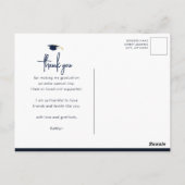 Moderne minimalist voor Navy Blue Gold Script Hart Briefkaart (Achterkant)